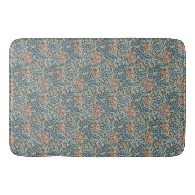 William Morris Decorative Art Iris Pattern Bath Mat (Front)
