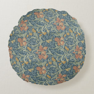 William Morris Decorative Art Iris Pattern Round Pillow