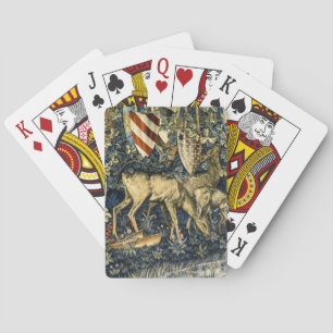 William Morris Deer and Shields in Verdant Realm Playing Cards