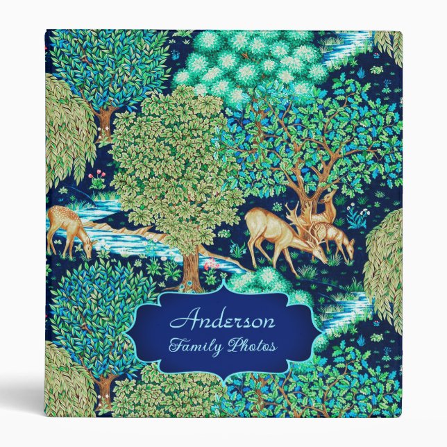 William Morris Deer by a Brook Personalized   Binder (Front)