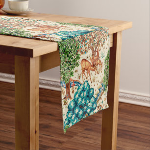 William Morris Deer by a Brook Tapestry Beige  Short Table Runner