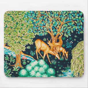 William Morris Deer by a Brook Tapestry Indigo Mouse Pad