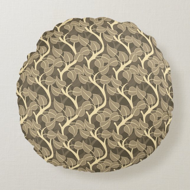 William Morris design,Arts and Craft,botanical, pa Round Pillow (Front)