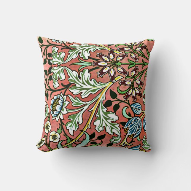 William Morris design - Hyacinth Throw Pillow (Front)