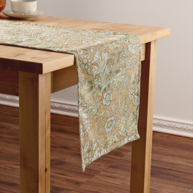 William Morris Double Bough Floral Pattern Foliage Long Table Runner (In Situ)