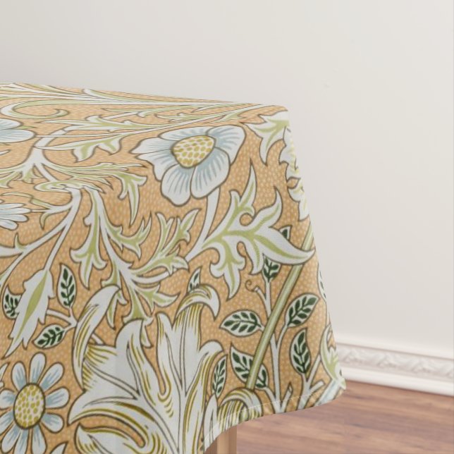 William Morris Double Bough Floral Pattern Foliage Tablecloth (In Situ)