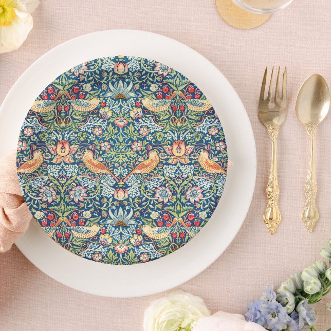 William Morris elegant blue  Paper Plate (Creator Uploaded)