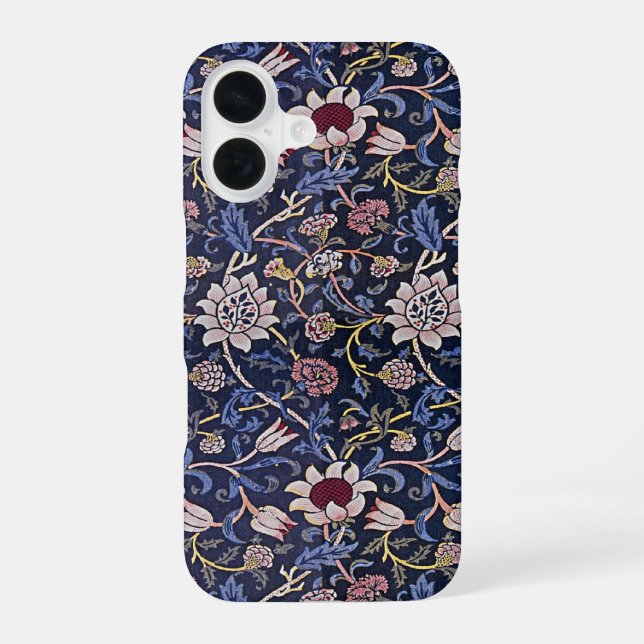 William Morris Evenlode Flower Pattern iPhone 16 Case (Back)