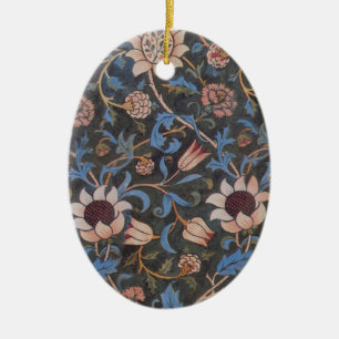 William Morris Evenlode Pattern: Vintage Moody Ceramic Ornament