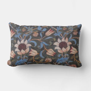William Morris Evenlode Pattern: Vintage Moody Lumbar Pillow