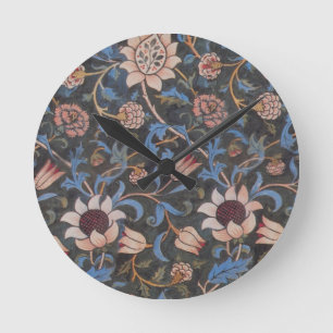 William Morris Evenlode Pattern: Vintage Moody Round Clock