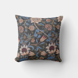 William Morris Evenlode Pattern: Vintage Moody Throw Pillow