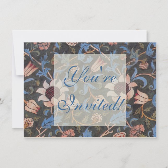 William Morris Evenlode Textile Floral Art Invitation (Front)