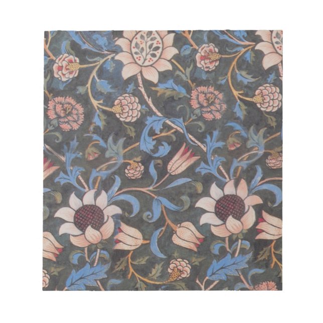 William Morris Evenlode Textile Floral Art Notepad (Front)