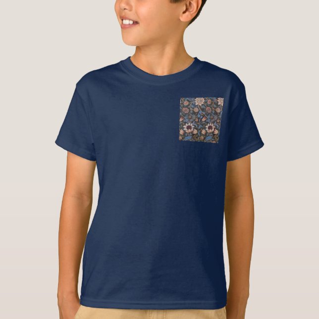 William Morris Evenlode Textile Floral Art T-Shirt (Front)