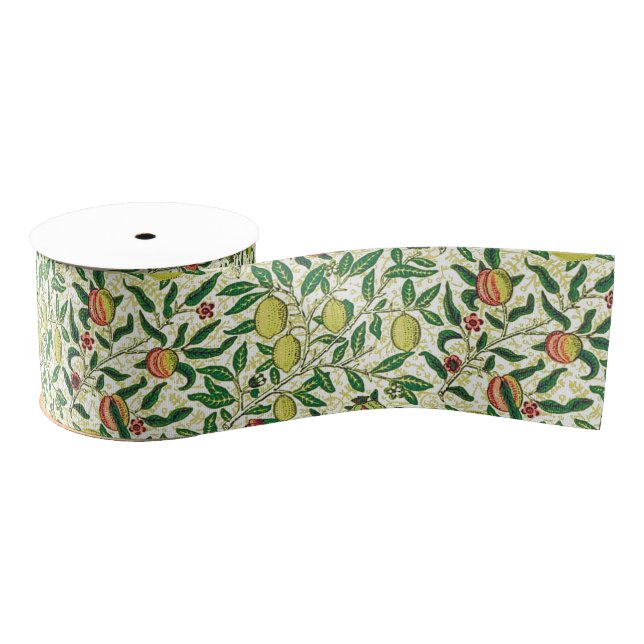 William Morris Exotic Fruit, Lemon Yellow Grosgrain Ribbon (Spool)