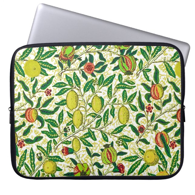 William Morris Exotic Fruit, Lemon Yellow  Laptop Sleeve (Front)