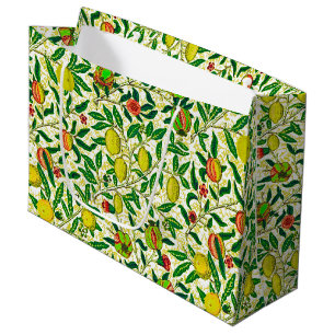 William Morris Exotic Fruit, Lemon Yellow  Large Gift Bag