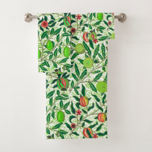 William Morris Exotic Fruit, Lime Green Bath Towel Set