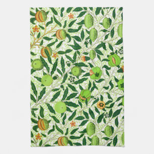 William Morris Exotic Fruit, Lime Green Kitchen Towel