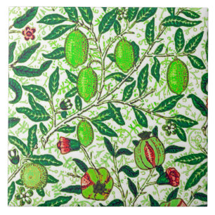 William Morris Exotic Fruit, Lime Green Tile