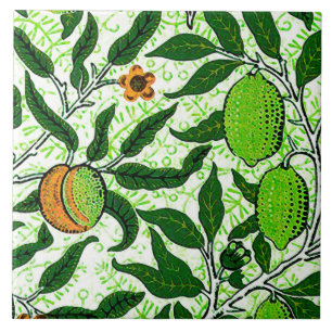 William Morris Exotic Fruit, Lime Green Tile