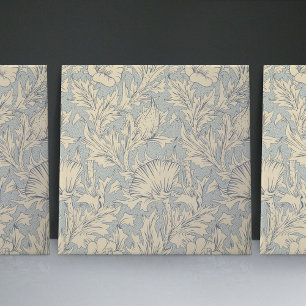 William Morris Faint Blue Art Nouveau Floral Tile