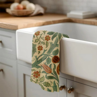 William Morris Fall Colours Floral, English Cottag Kitchen Towel