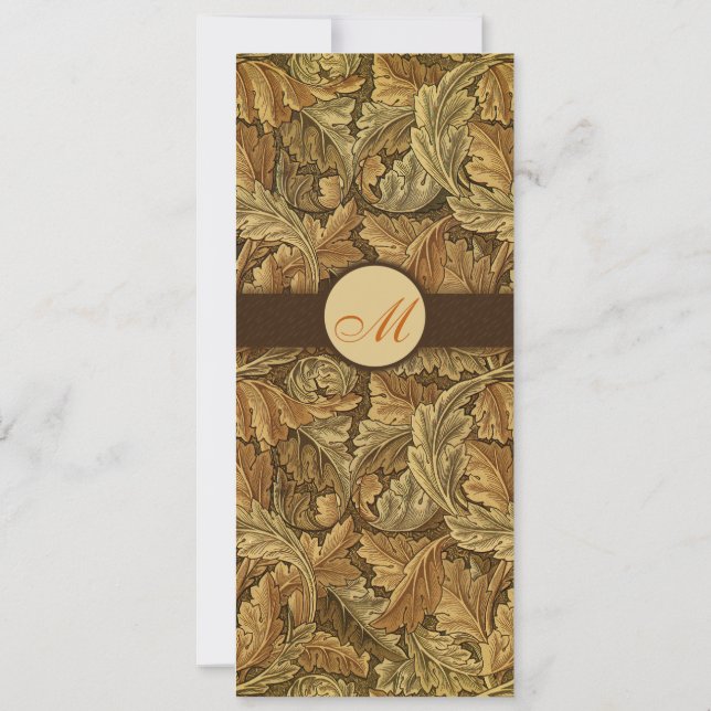 William Morris Feuilles Brown Faire-part de mariag (Dos)