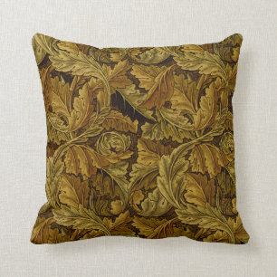 William Morris Fine Floral Wallpaper Pattern Throw Pillow