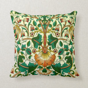 William Morris Fine Floral Wallpaper Pattern Throw Pillow