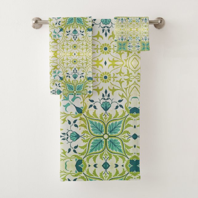 William Morris Fleurs florales Feuillage Vert Bleu (En situation)