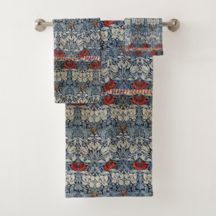 William Morris Fleurs rouges Vintages Motif floral