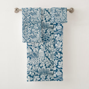 William Morris Fleurs Vintages Oiseaux Bleu Blanc