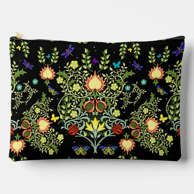 William Morris Floral Accessory Pouch (Front)