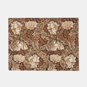 William Morris Floral, Chocolate Brown and Beige Doormat