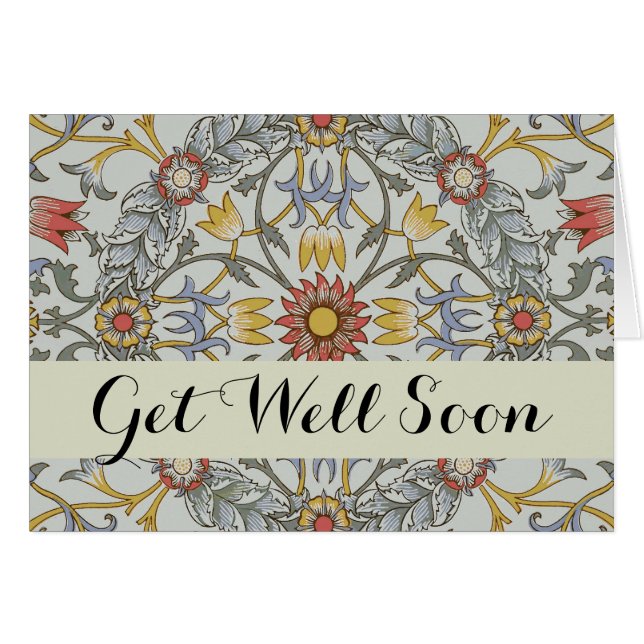 William Morris Floral Circle Flower Illustration (Devant horizontal)