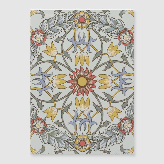 William Morris Floral Circle Flower Illustration (Front)