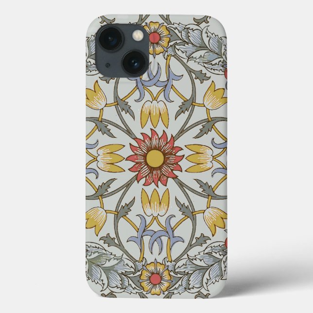 William Morris Floral Circle Flower Illustration Case-Mate iPhone Case (Back)