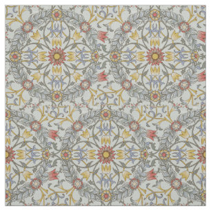 William Morris Floral Circle Flower Illustration Fabric