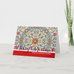 William Morris Floral Circle Flower Illustration Holiday Card