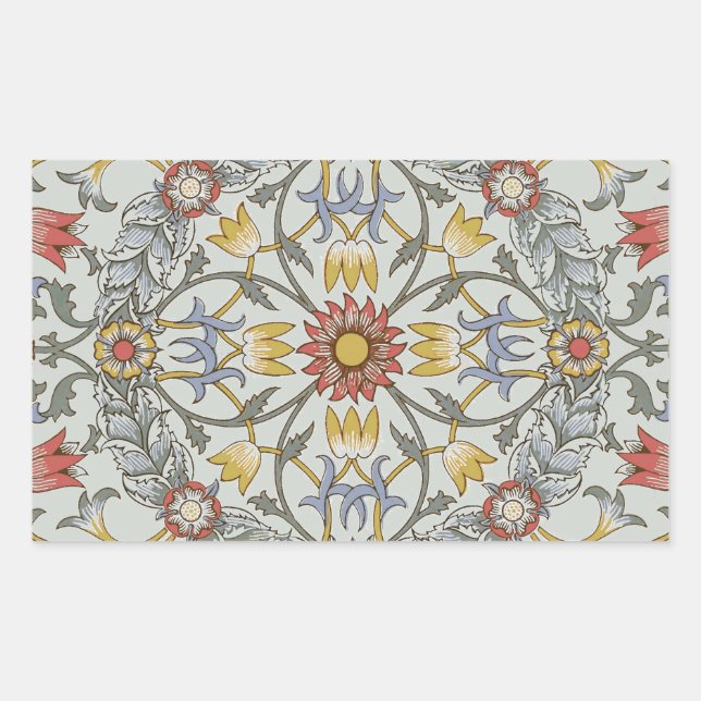 William Morris Floral Circle Flower Illustration Sticker (Front)