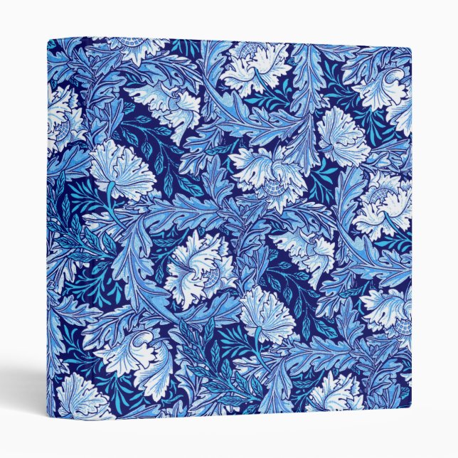 William Morris Floral, Cobalt Blue and White Binder (Front/Spine)