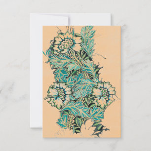 William Morris FLORAL DESIGN PEACH FLAT NOTE CARD