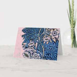 William Morris FLORAL Folded Note Card IN PINKS