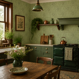 William Morris Floral Foliage Diaper Pattern Wallpaper