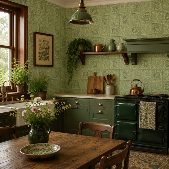 William Morris Floral Foliage Diaper Pattern Wallpaper (Creator Uploaded)