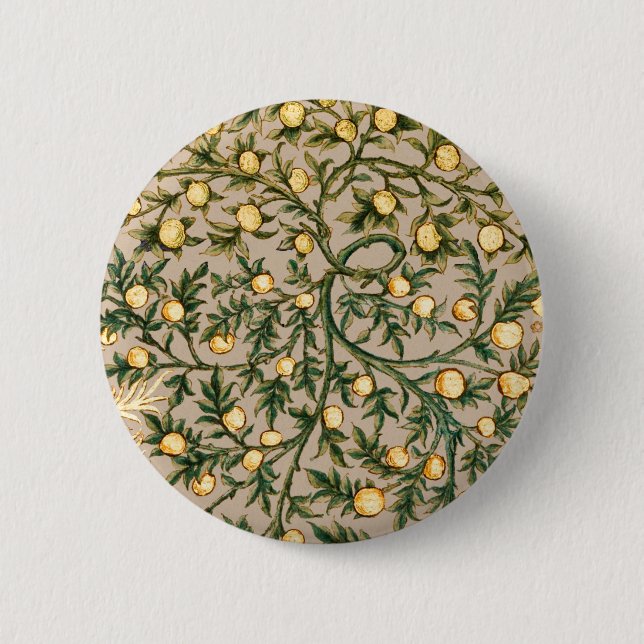 William Morris Floral Fruit Garden Flower Classic 2 Inch Round Button (Front)