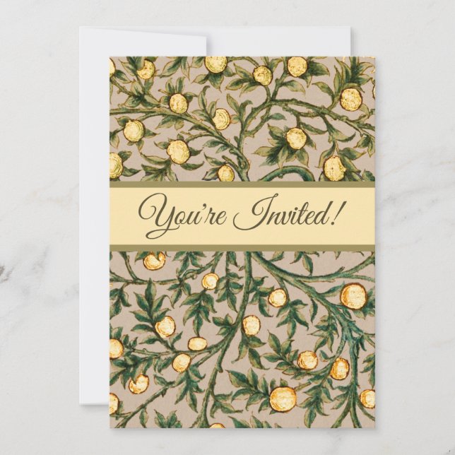 William Morris Floral Fruit Garden Flower Classic Invitation (Front)