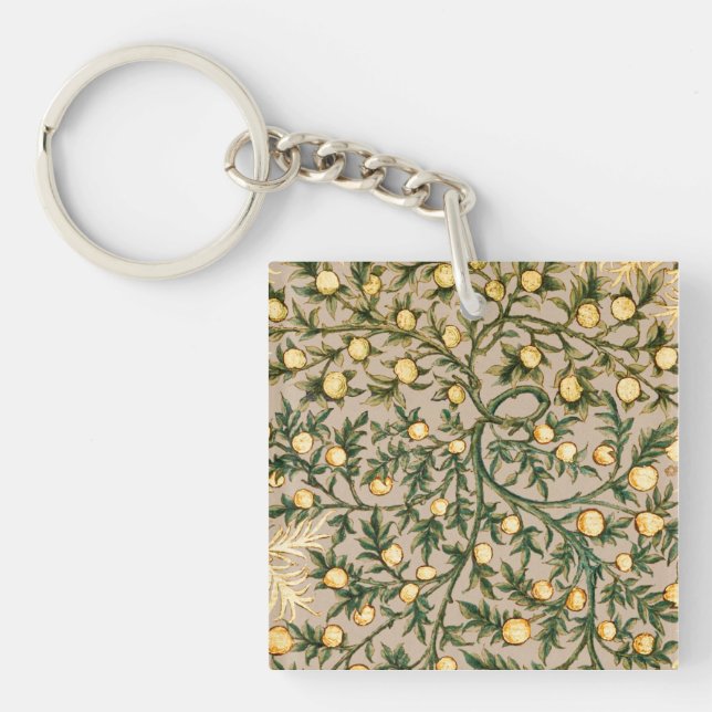 William Morris Floral Fruit Garden Flower Classic Keychain (Front)